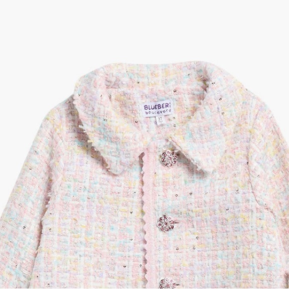 Elegant Pink and Cream Kids Dress Set - Picture 2 of 4